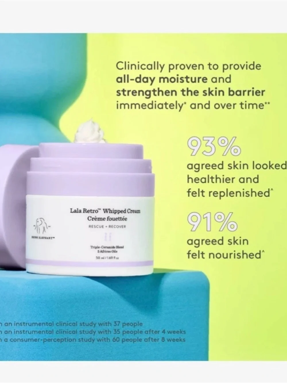 Drunk Elephant's Lala Retro Whipped Cream •Rescue Cream• moisturizer NEW IN BOX